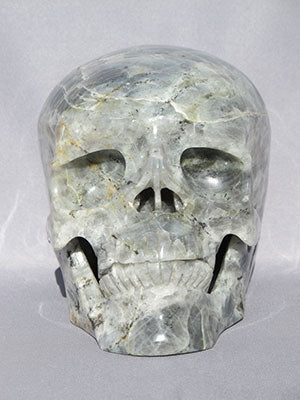 L-L-4535-rl :  7-Inch Life Size  Rainbow Light Labradorite Crystal Skull