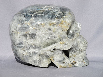 L-L-4535-rl :  7-Inch Life Size  Rainbow Light Labradorite Crystal Skull