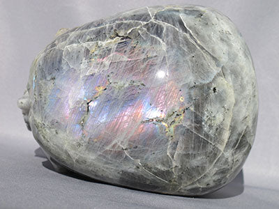 L-L-4535-rl :  7-Inch Life Size  Rainbow Light Labradorite Crystal Skull