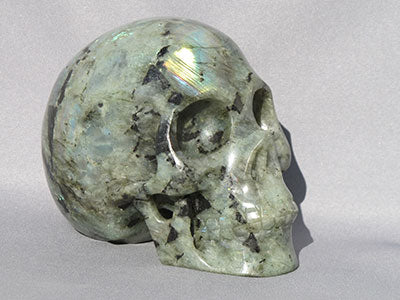 L-L-1374-rl : 5-Inch Rainbow Light Labradorite Crystal Skull