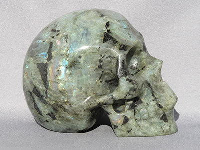 L-L-1374-rl : 5-Inch Rainbow Light Labradorite Crystal Skull