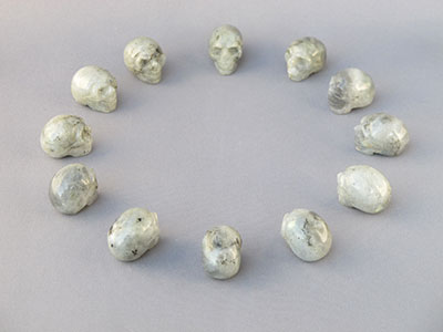 CS-12-L-L :  Rainbow Light Labradorite 12 Crystal Skulls Set