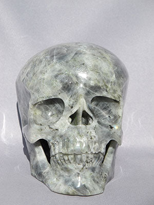 A-L-L-5108-rl : 11-Pound Life-Size Rainbow Light Labradorite Crystal Skull