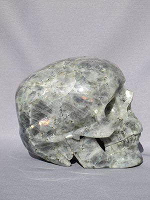 A-L-L-5108-rl : 11-Pound Life-Size Rainbow Light Labradorite Crystal Skull