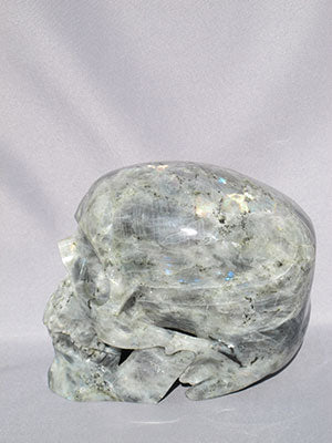 A-L-L-5108-rl : 11-Pound Life-Size Rainbow Light Labradorite Crystal Skull