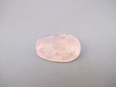 RQ-S-14-F : Rose Quartz Flat Crystal Skull