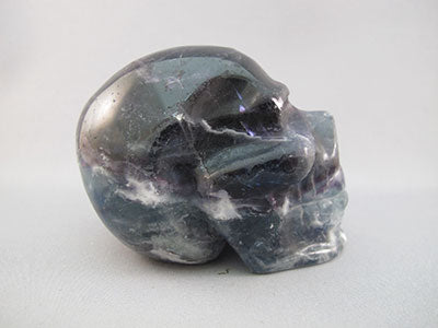 A-F-M-504 : Adoption Purple, Blue, Green & White Fluorite Crystal Skull