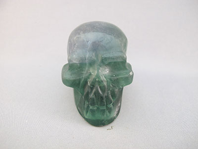 A-F-M-246 : Adoption Green, Blue and White Fluorite Crystal Skull