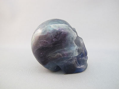 A-F-M-198 : Adoption Blue and Purple Fluorite Crystal Skull
