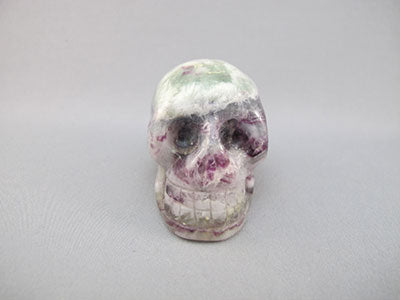 A-F-S-130 : Adoption Green, Purple, Blue & White Fluorite Crystal Skull
