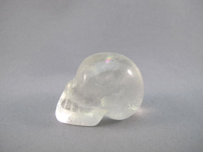QR-S-0025 : 1.4-inch Pocket Rainbow Quartz Crystal Skull