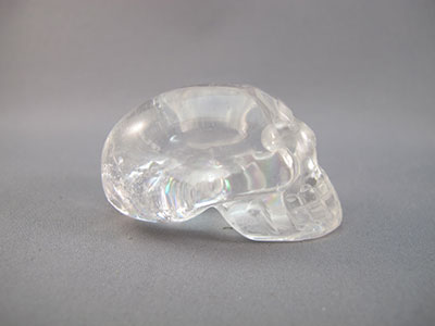 QR-M-0055 : 2-inch Rainbow Quartz Mayan-Style Skull