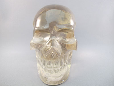 C-L-1227-r :  4.5-inch Tri-Color Rainbow Citrine Crystal Skull