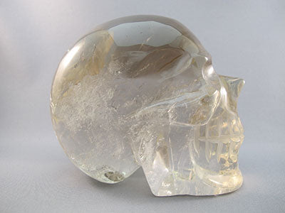 C-L-1227-r :  4.5-inch Tri-Color Rainbow Citrine Crystal Skull