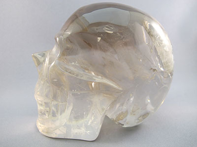 C-L-1227-r :  4.5-inch Tri-Color Rainbow Citrine Crystal Skull