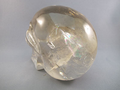 C-L-1227-r :  4.5-inch Tri-Color Rainbow Citrine Crystal Skull