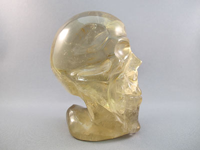 C-M-0507-r :  3-inch Rainbow Citrine Pedestal Skull
