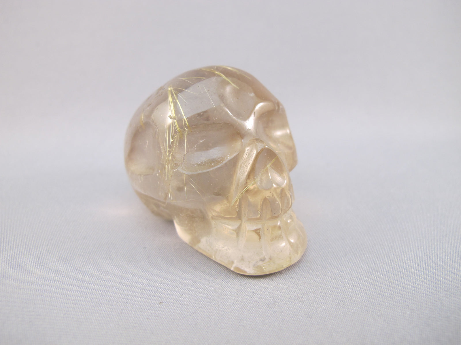 A-C-S-83-r :  Adoption Rutilated Citrine Crystal Skull