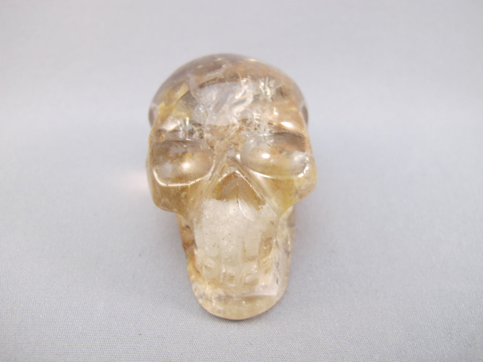 A-C-M-115-h : Adoption Hematoid Rainbow Citrine Crystal Skull