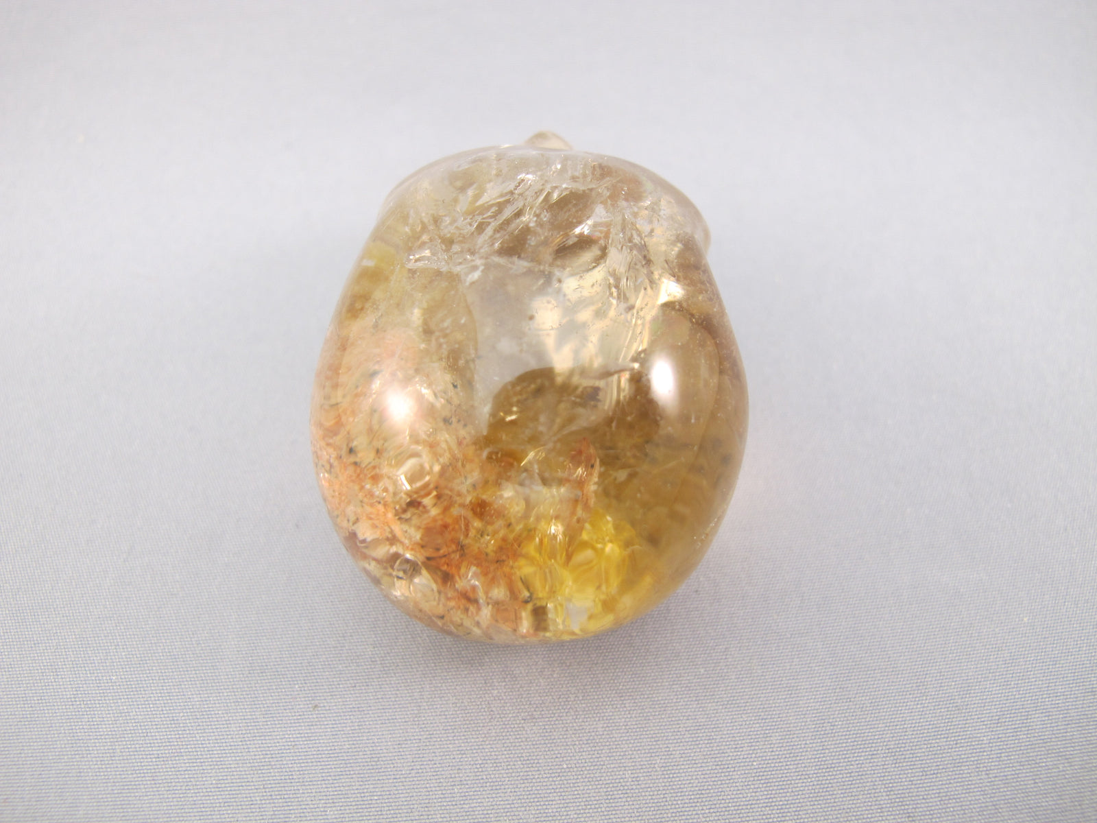 A-C-M-115-h : Adoption Hematoid Rainbow Citrine Crystal Skull