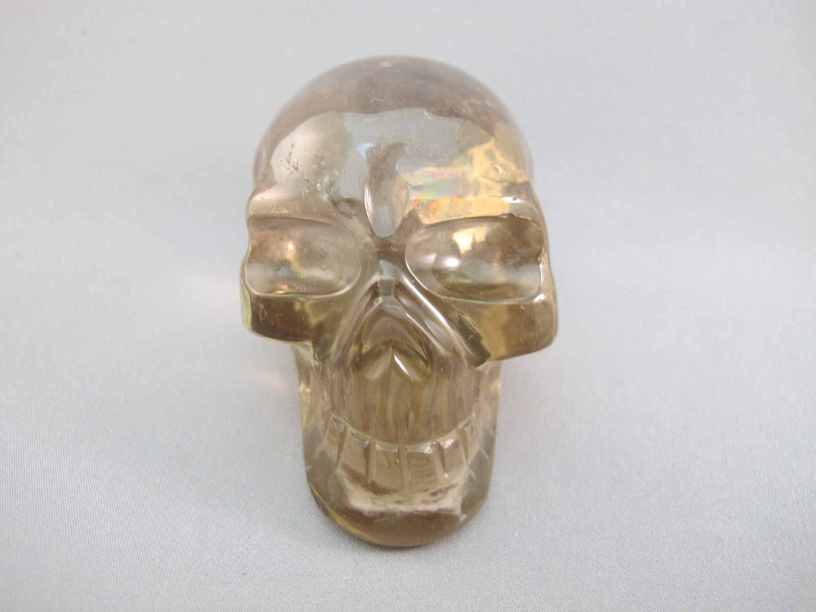 A-C-M-251-r : Adoption 3-Inch Rainbow Citrine Crystal Skull