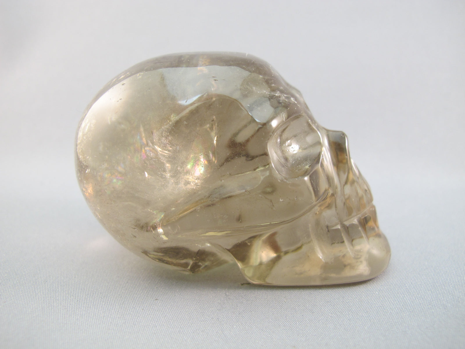 A-C-M-251-r : Adoption 3-Inch Rainbow Citrine Crystal Skull