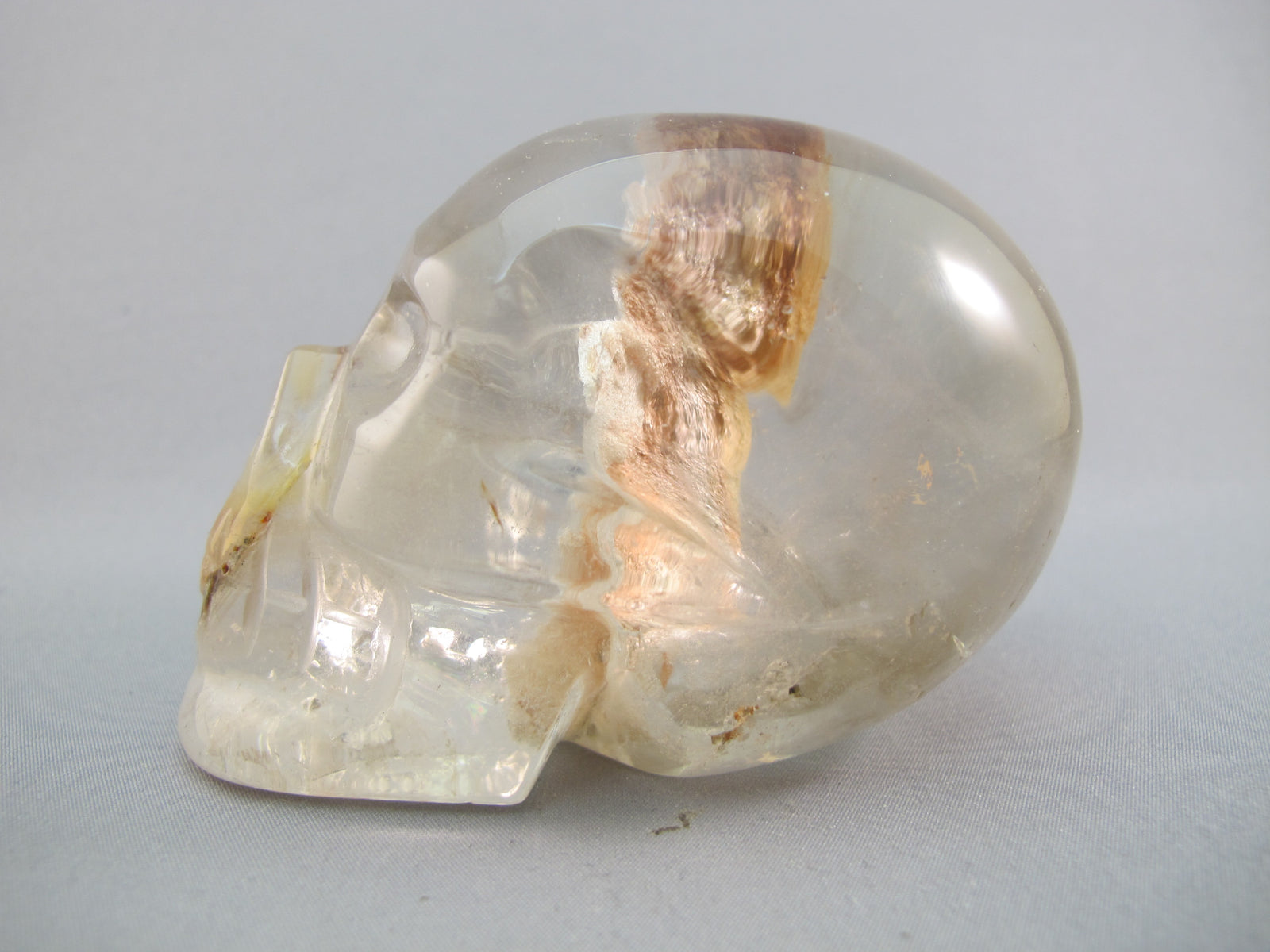 A-Q-M-352 : Adoption 3.5-Inch Fire Quartz Crystal Skull