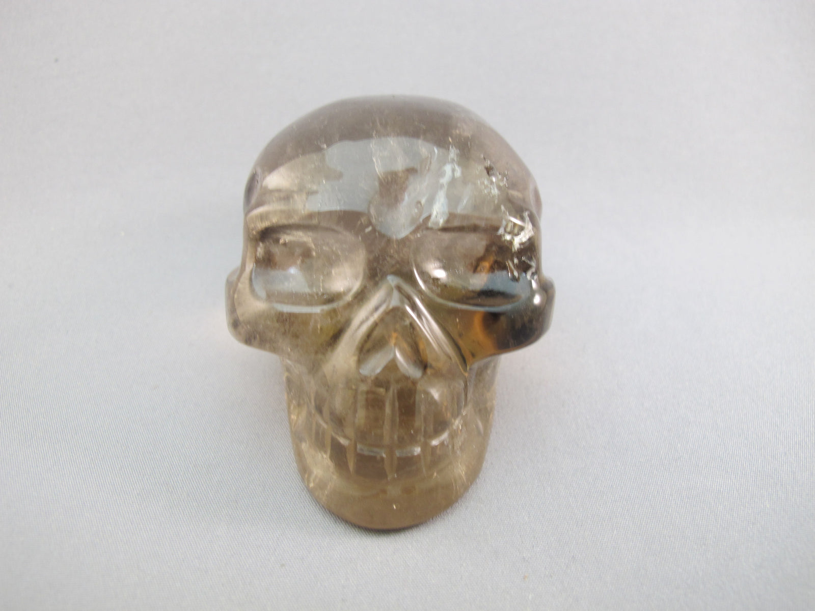 A-SQ-M-241 : Adoption 3-Inch Rainbow Smoky Quartz Crystal Skull