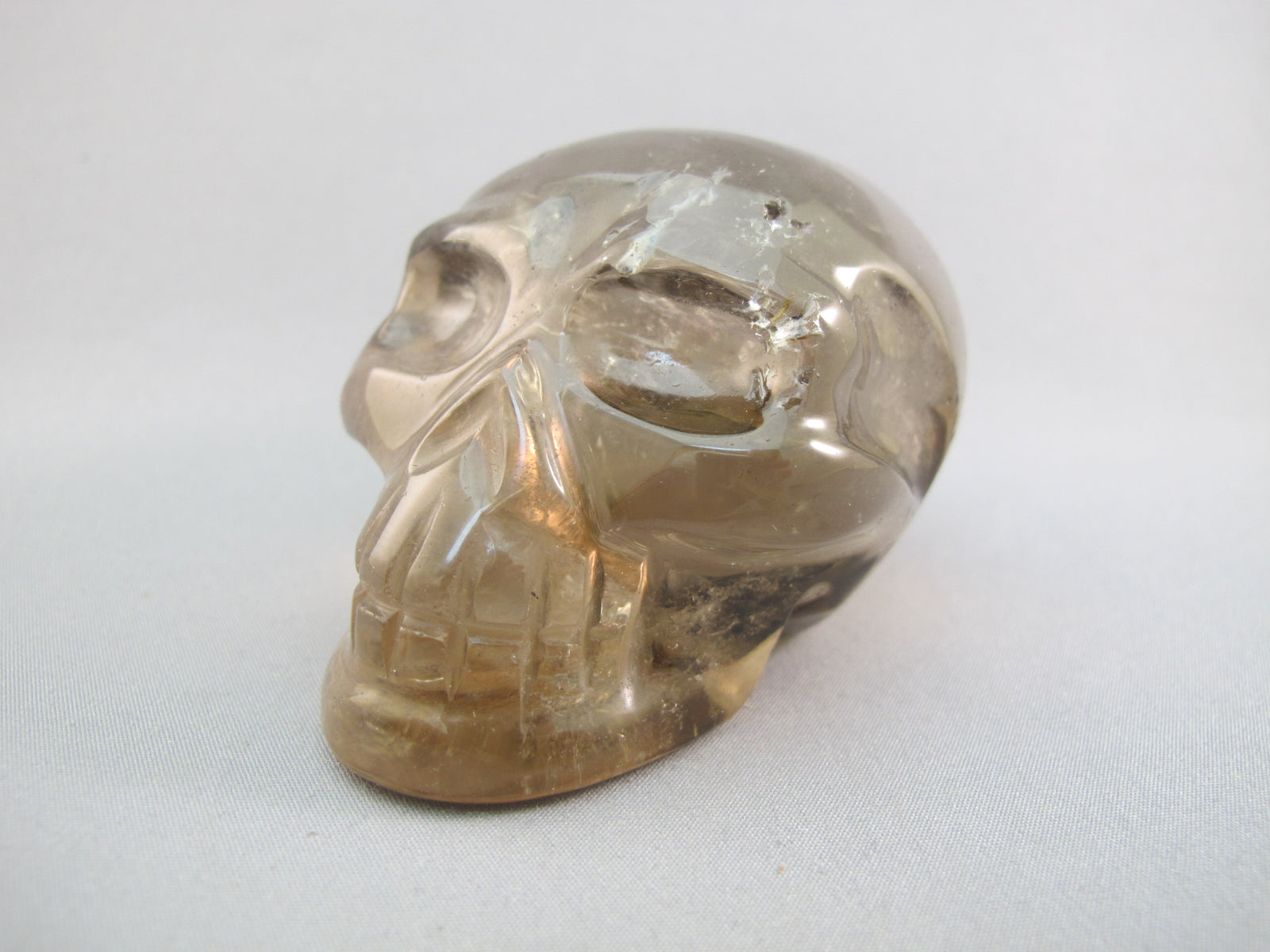 A-SQ-M-241 : Adoption 3-Inch Rainbow Smoky Quartz Crystal Skull