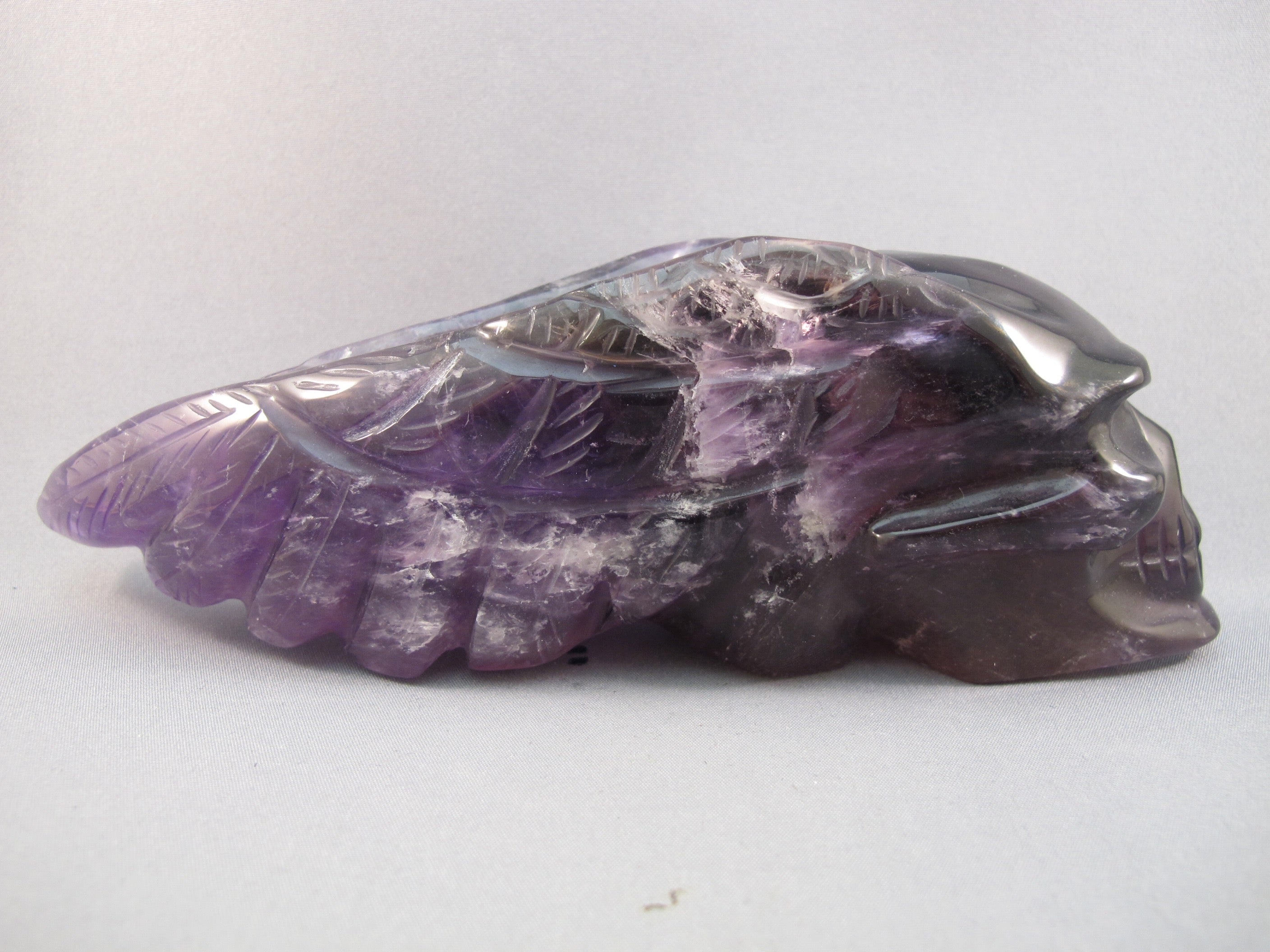 A-L-0503-w : 6.5-inch Winged Ametrine Crystal Skull