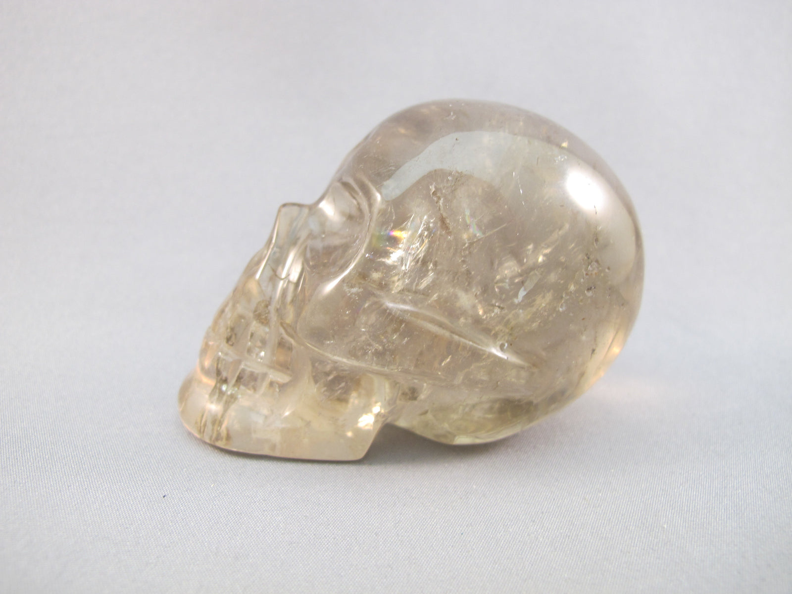 CS-SMQ-RBW-0200 :  2.9-inch Rainbow Smoky Quartz Crystal Skull