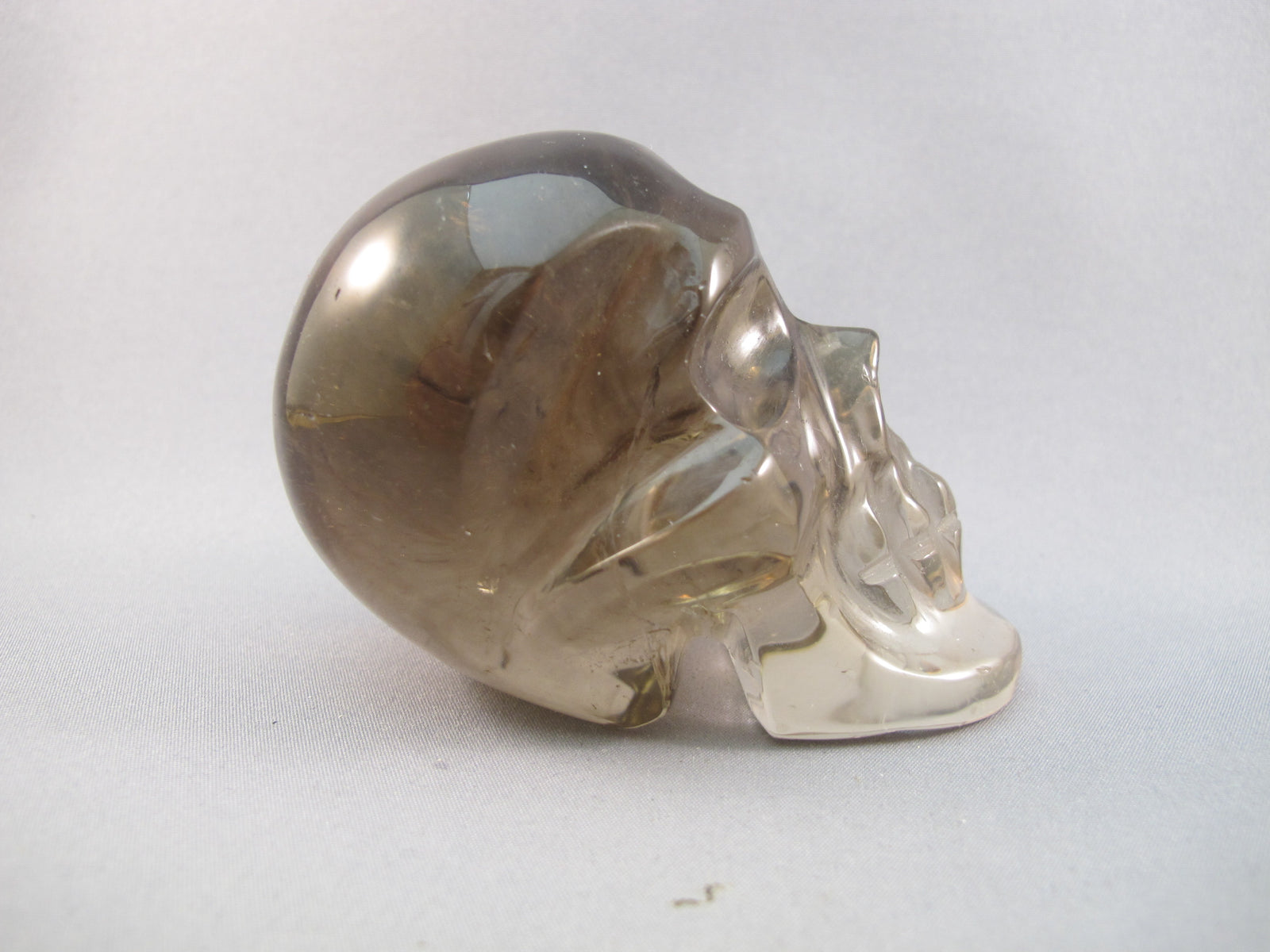 CS-SMQ-BIC-0253 :  3.2-inch Bi-Color Smoky Quartz Crystal Skull