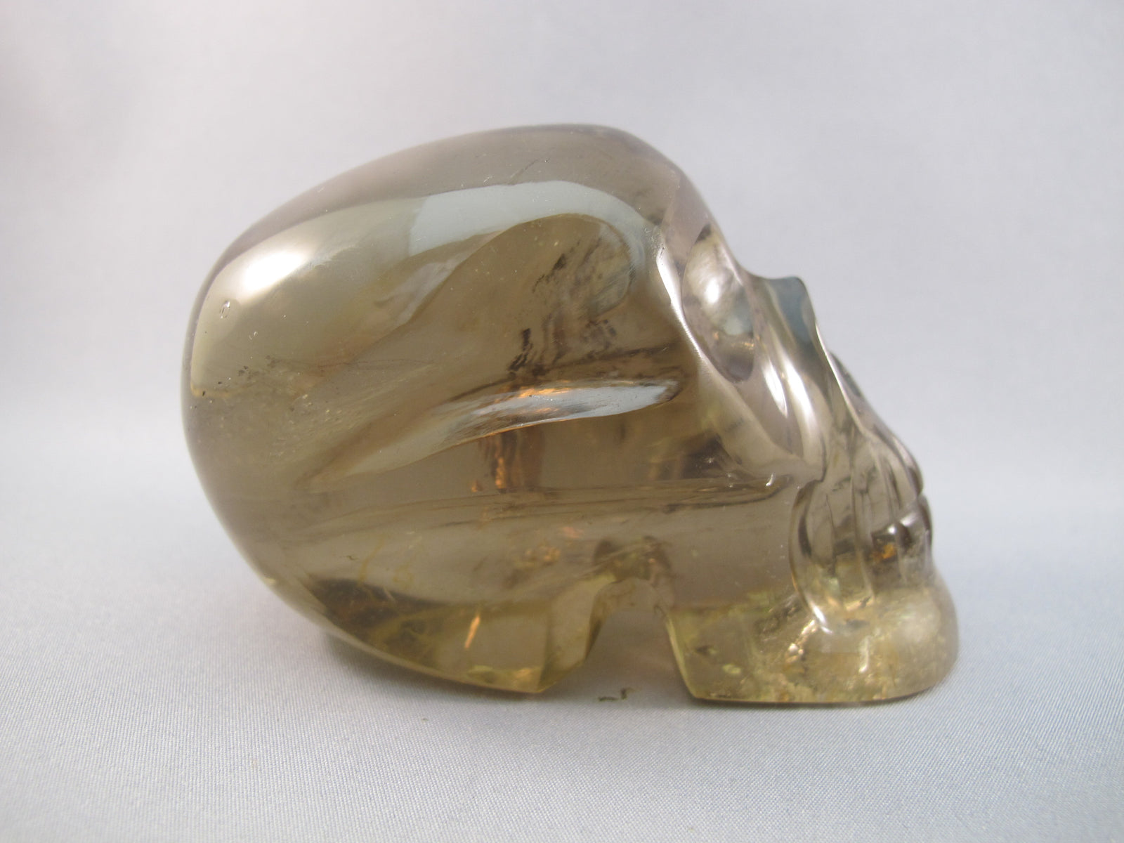 CS-SMQ-RBW-0369 :  3.6-inch Rainbow Smoky Quartz Crystal Skull