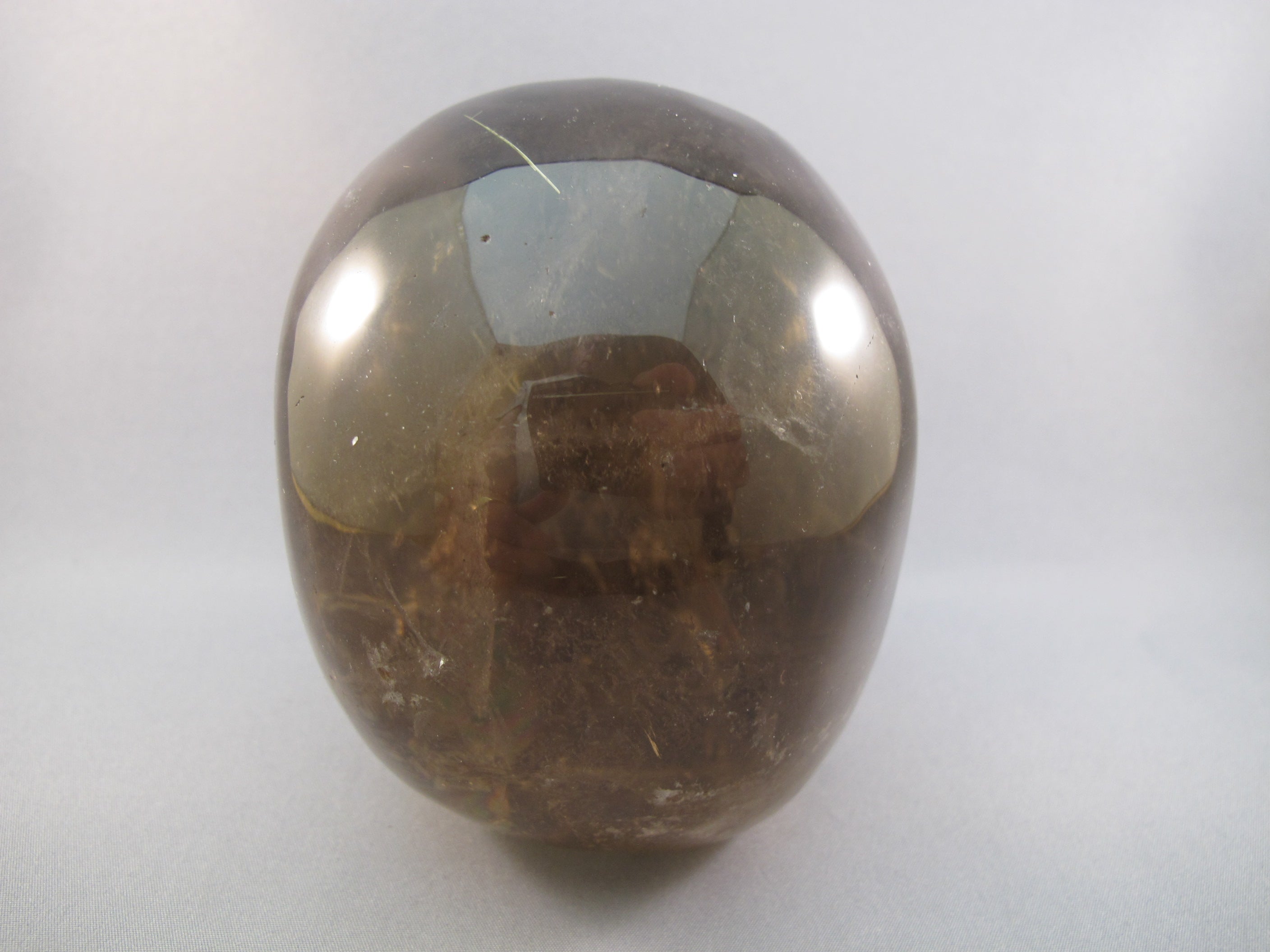 CS-SMQ-RUT-1263 :  4-inch Rutilated Smoky Quartz Crystal Skull
