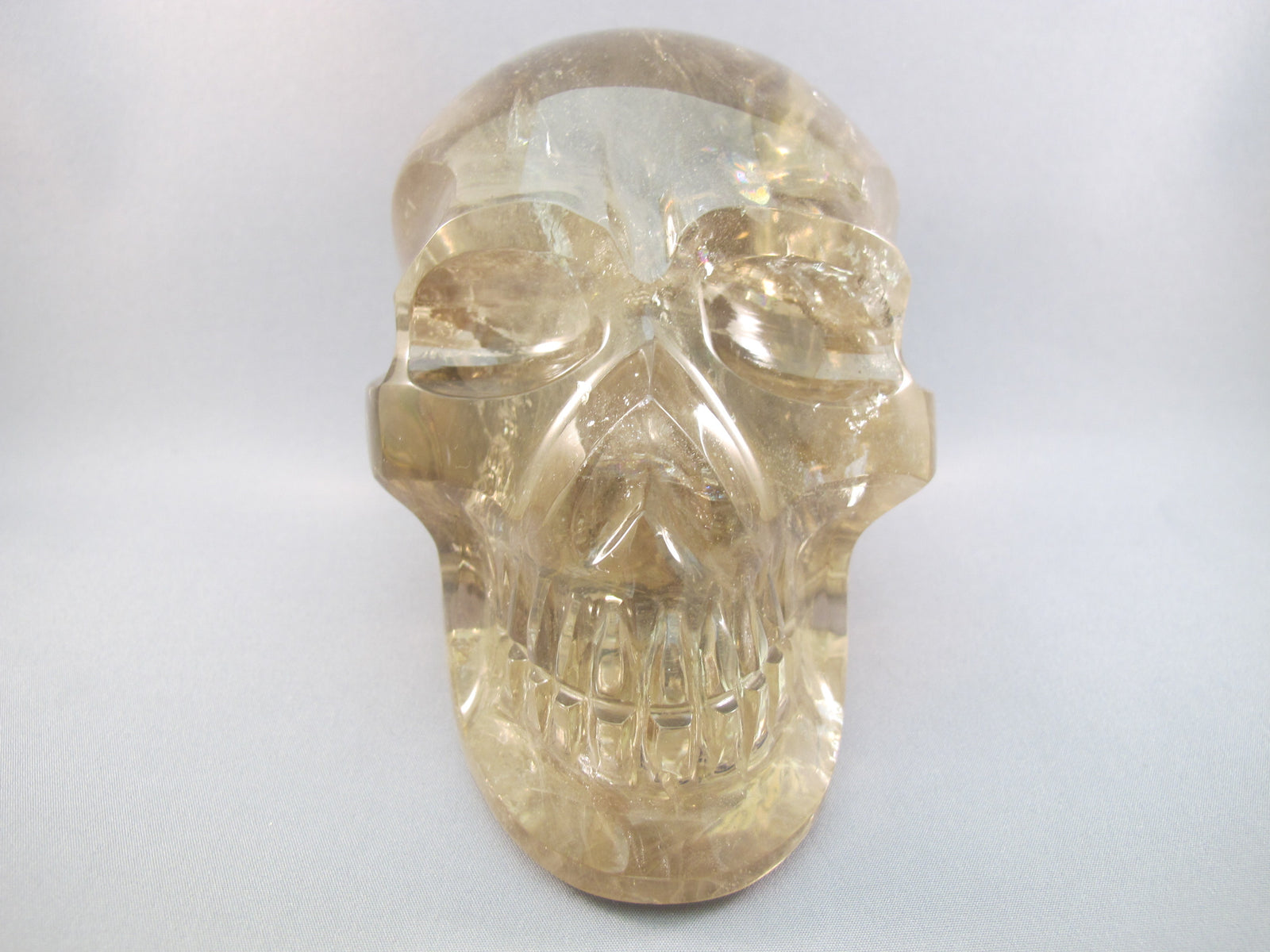 CS-SMQ-RBW-LIT-1758 :  5.9-inch Rainbow Light Smoky Crystal Skull