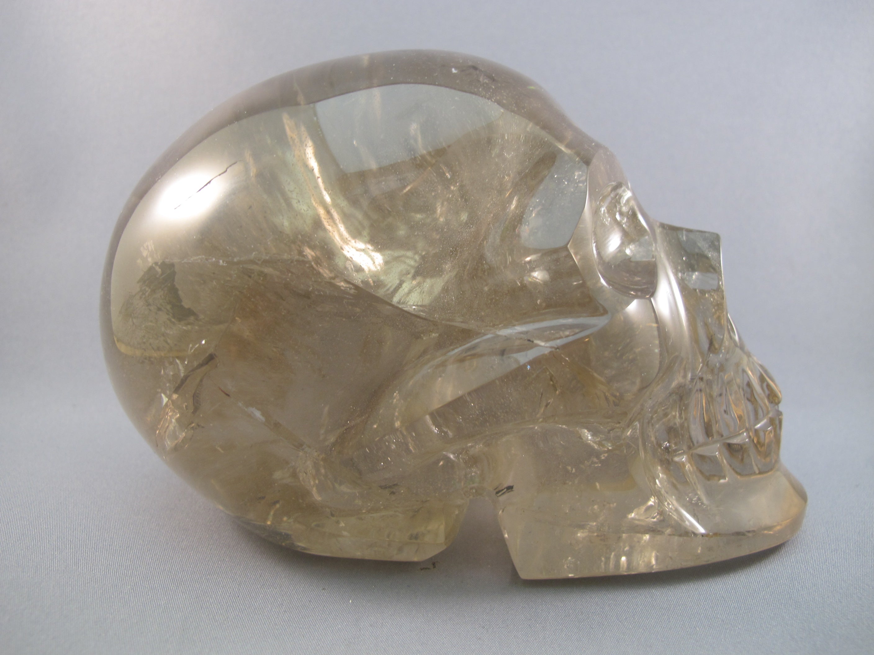 CS-SMQ-RBW-LIT-1758 :  5.9-inch Rainbow Light Smoky Crystal Skull