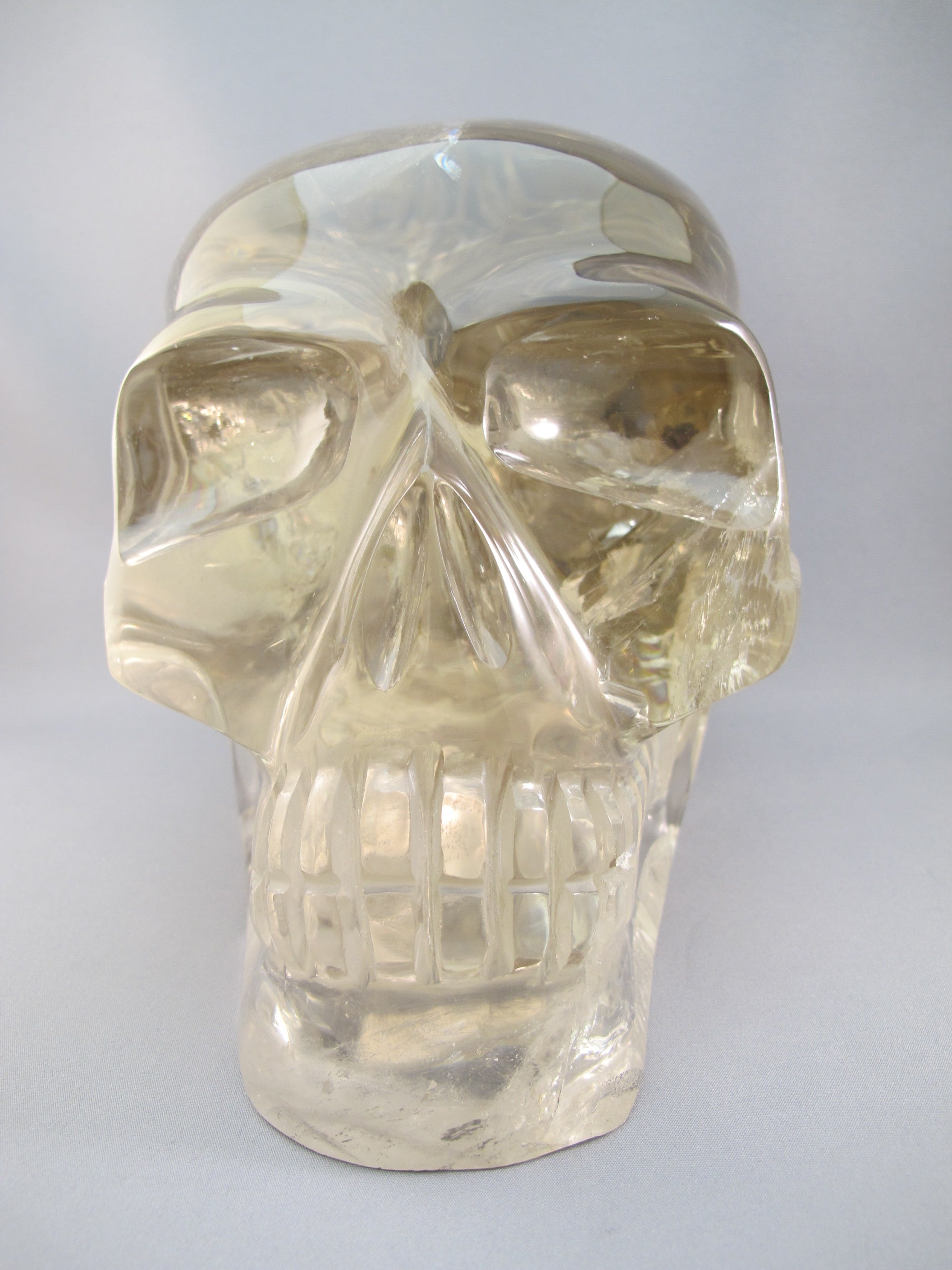 CS-SMQ-RBW-LIT-6590 :  8.5-inch Rainbow Light Smoky Crystal Skull