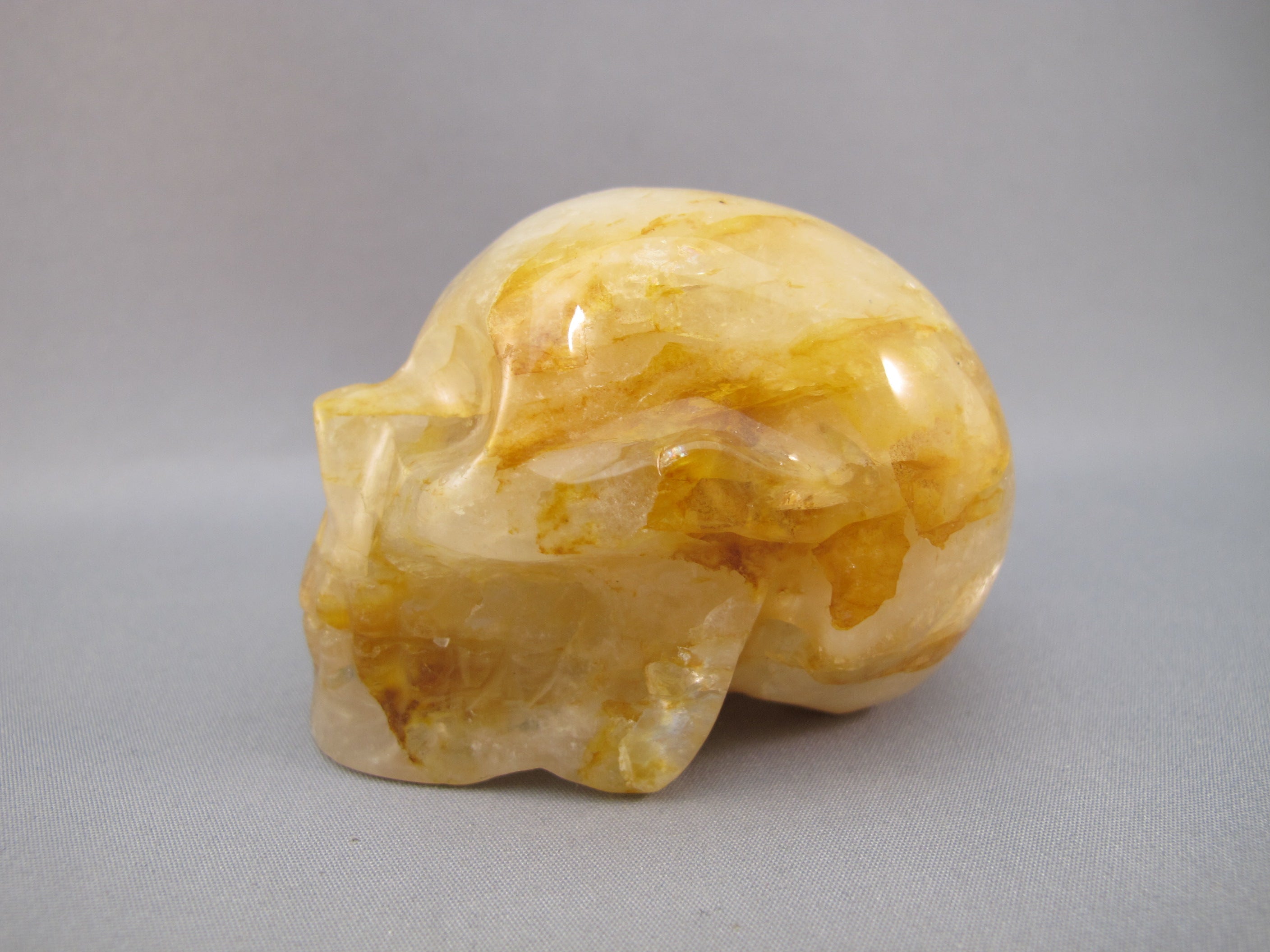 CS-GDH-STR-0175 :  2.5-inch Starlight Golden Healer Crystal Skull