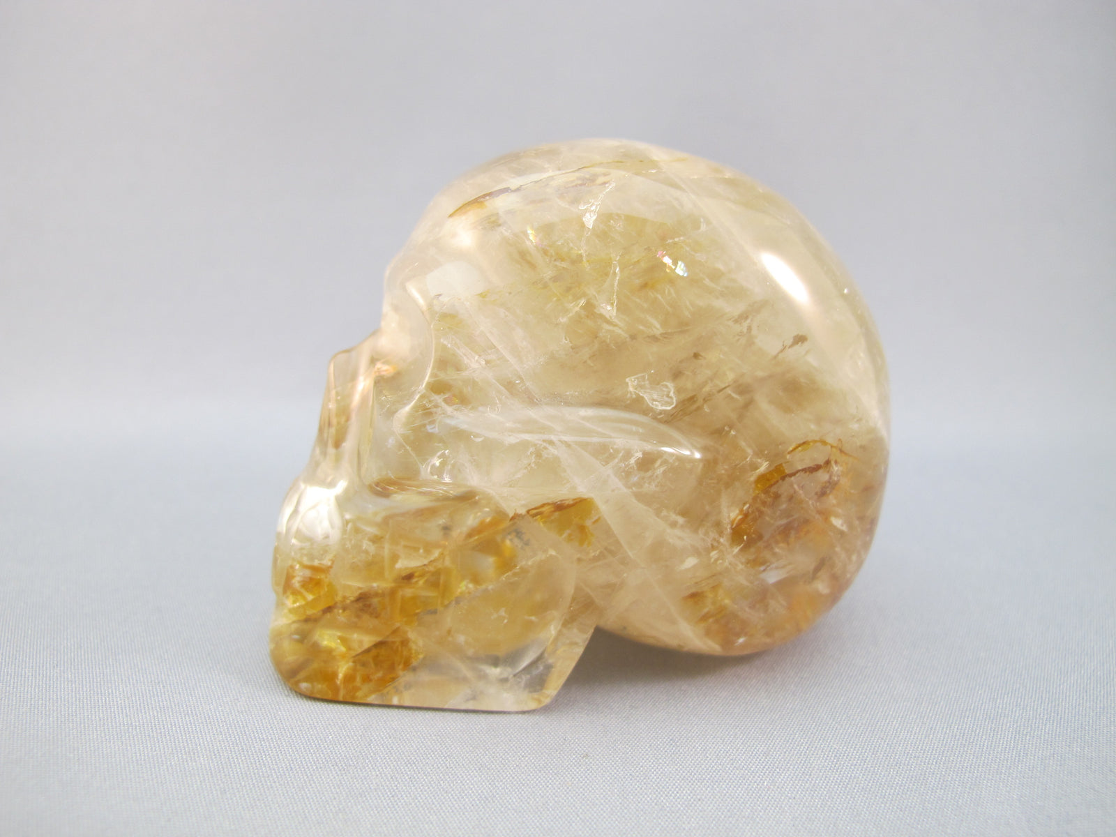 CS-GDH-RBW-0215 :  2.7-inch Rainbow Golden Healer Crystal Skull