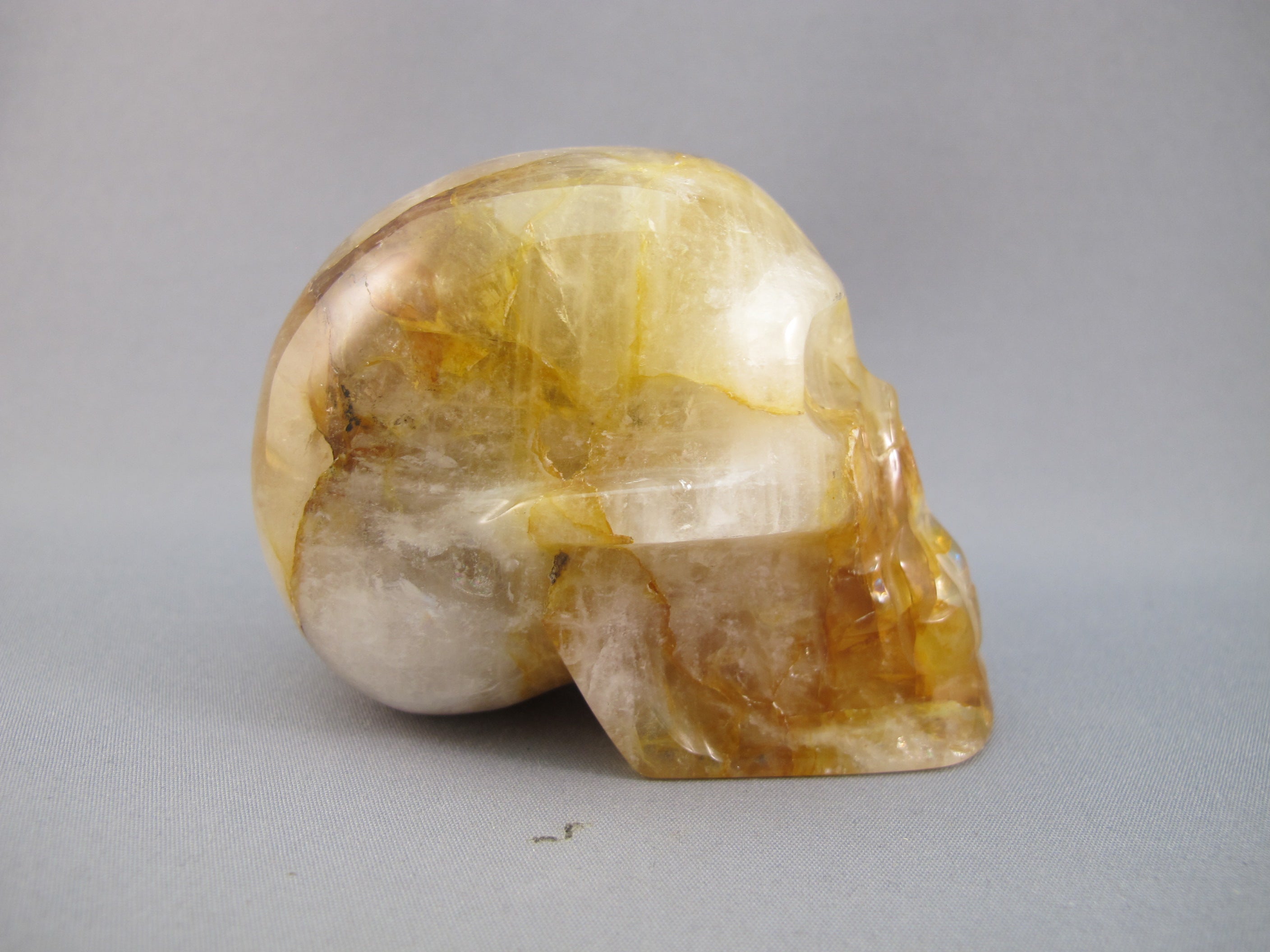 CS-GDH-DND-0242 :  3-inch Dendritic Golden Healer Crystal Skull