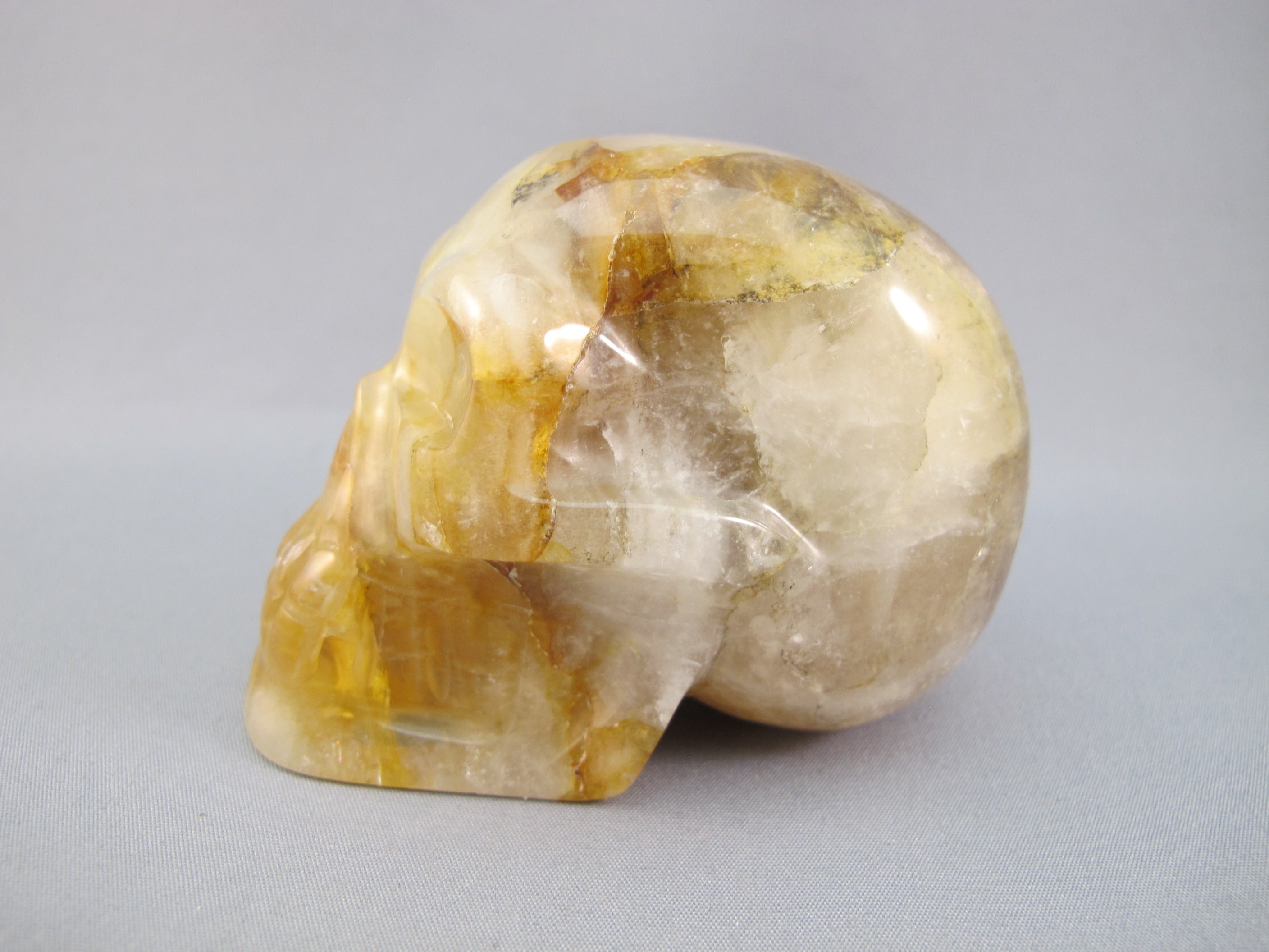 CS-GDH-DND-0242 :  3-inch Dendritic Golden Healer Crystal Skull