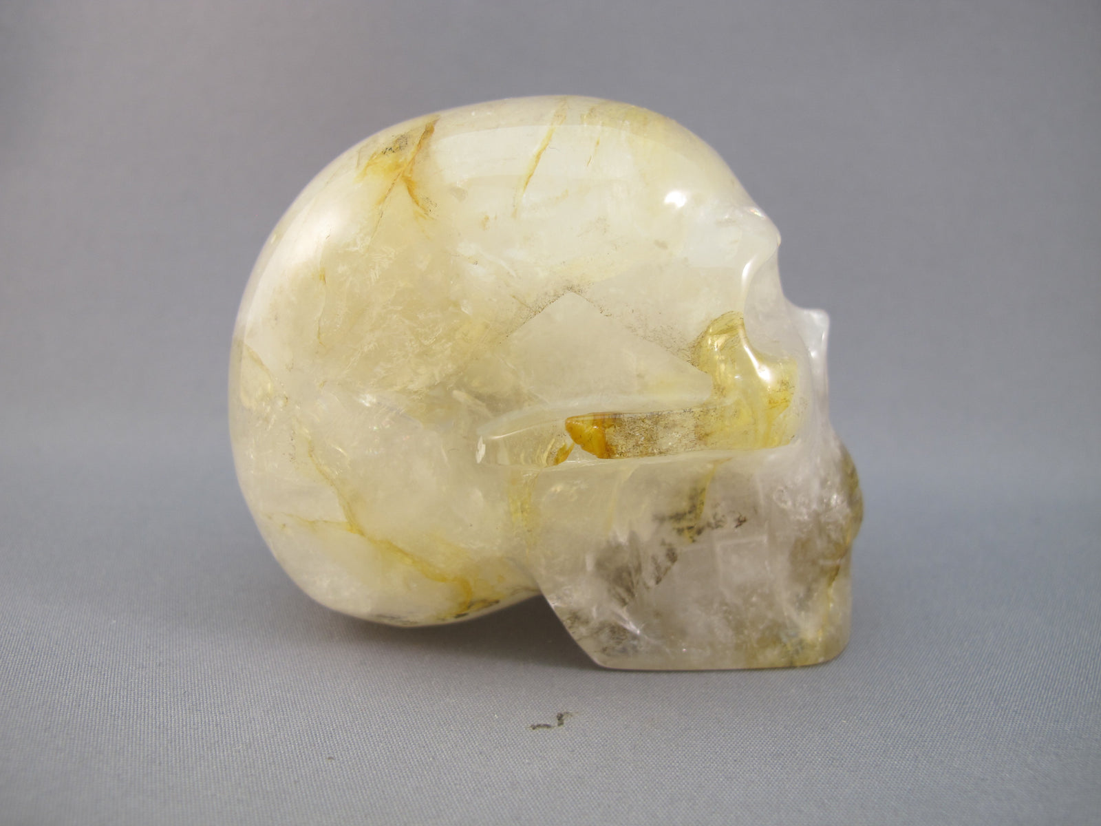 CS-GDH-DND-0283 :  2.8-inch Dendritic Golden Healer Crystal Skull