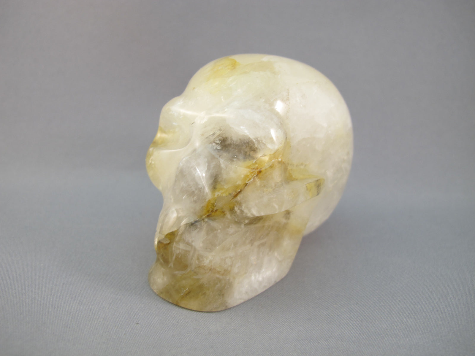 CS-GDH-DND-0283 :  2.8-inch Dendritic Golden Healer Crystal Skull