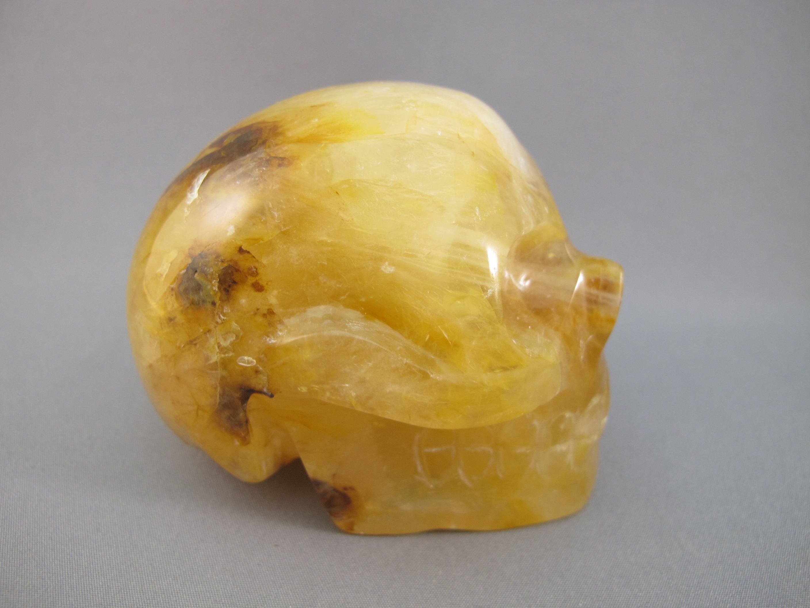 CS-GDH-DND-0407 :  3.1-inch Dendritic Golden Healer Crystal Skull