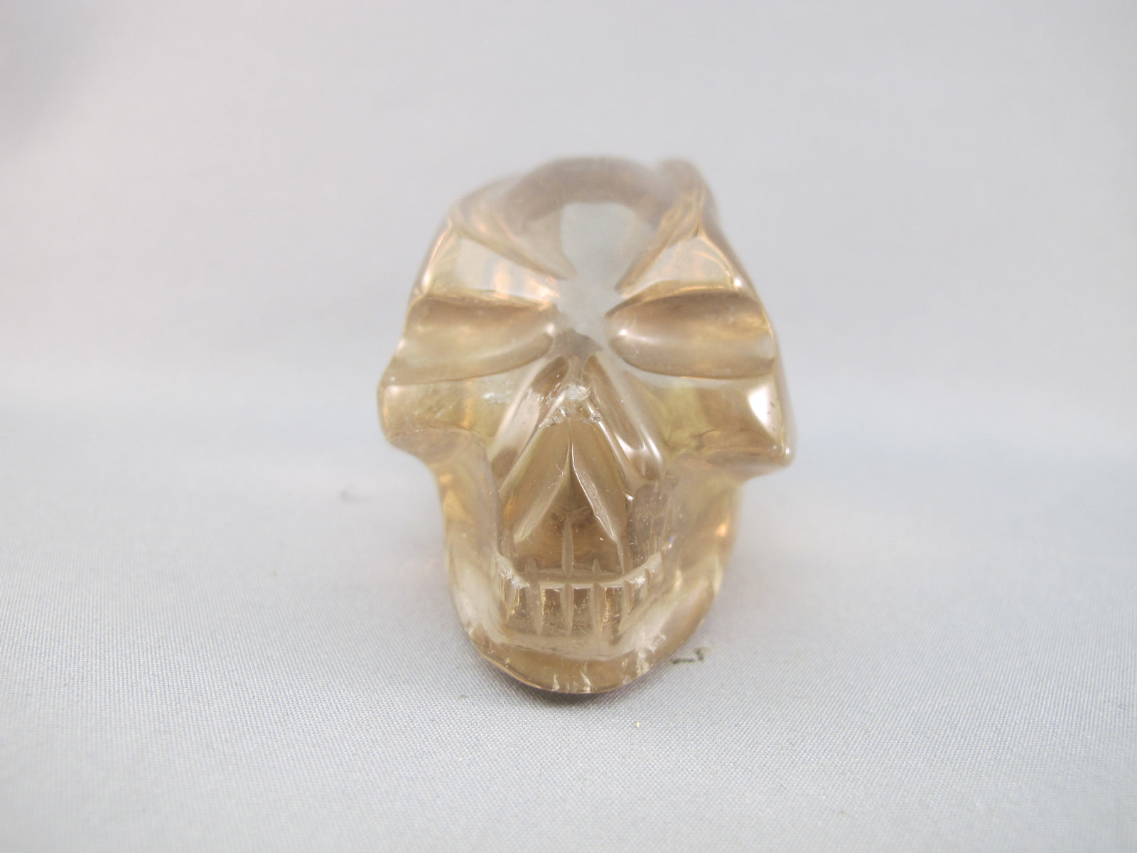 SQ-T-166 : Smoky Quartz Traveler Crystal Skull