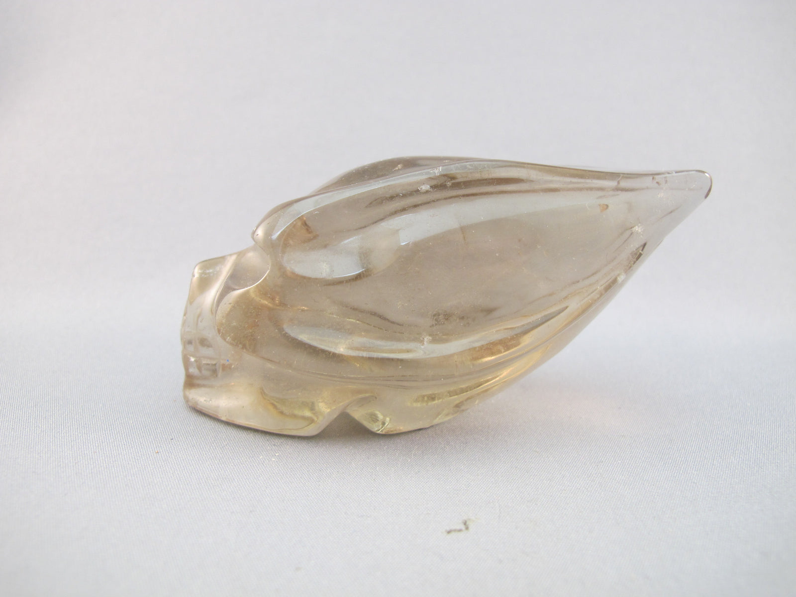 SQ-T-166 : Smoky Quartz Traveler Crystal Skull