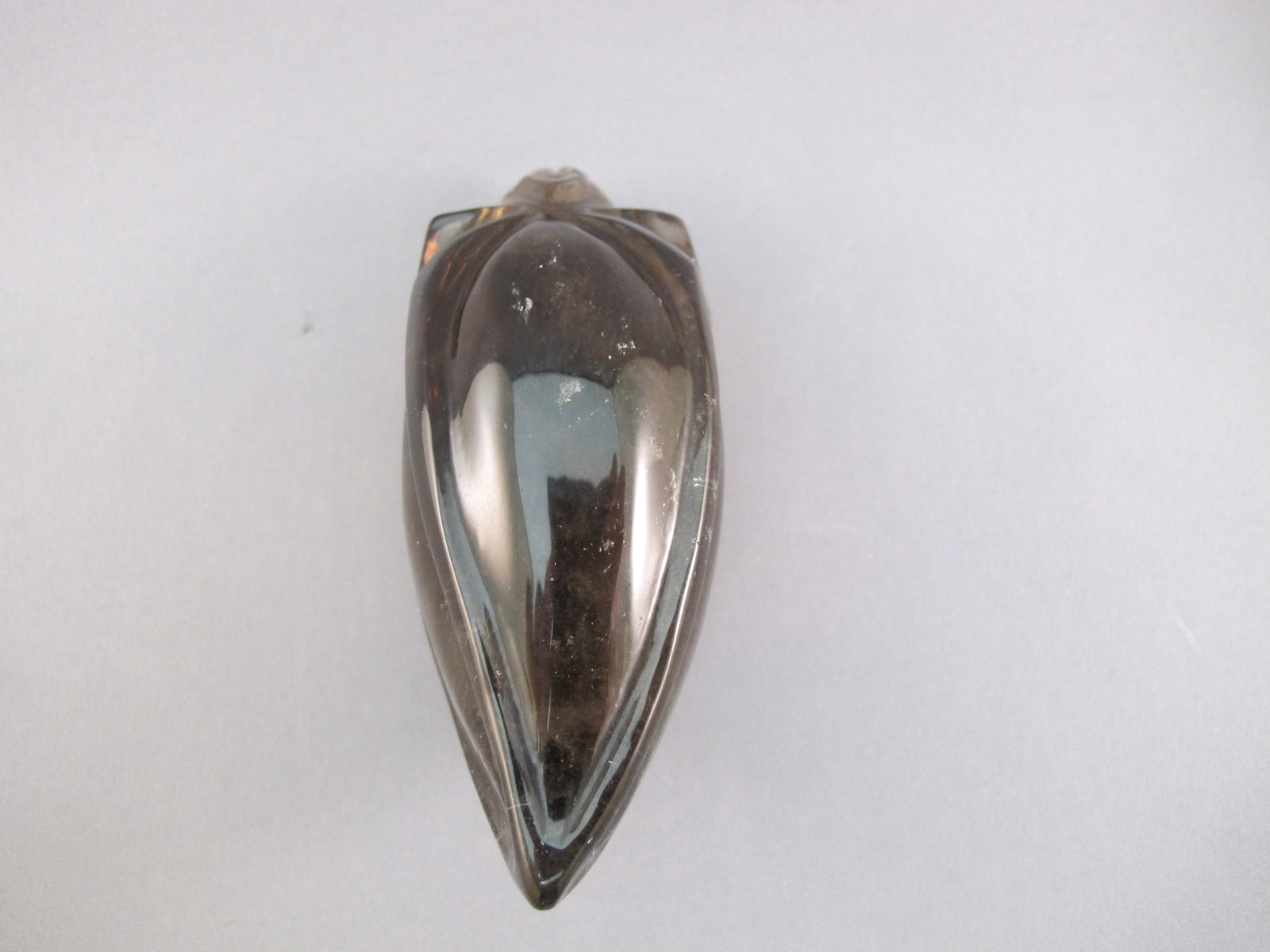 SQ-T-365 : Smoky Quartz Traveler Crystal Skull