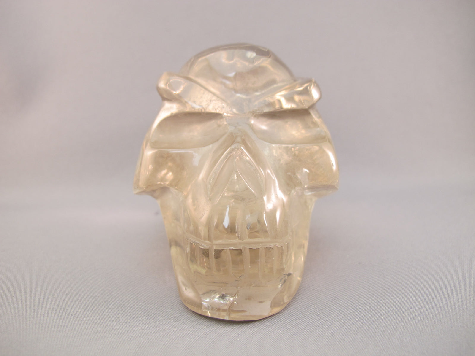 C-T-637 : Rainbow Citrine Traveler Crystal Skull