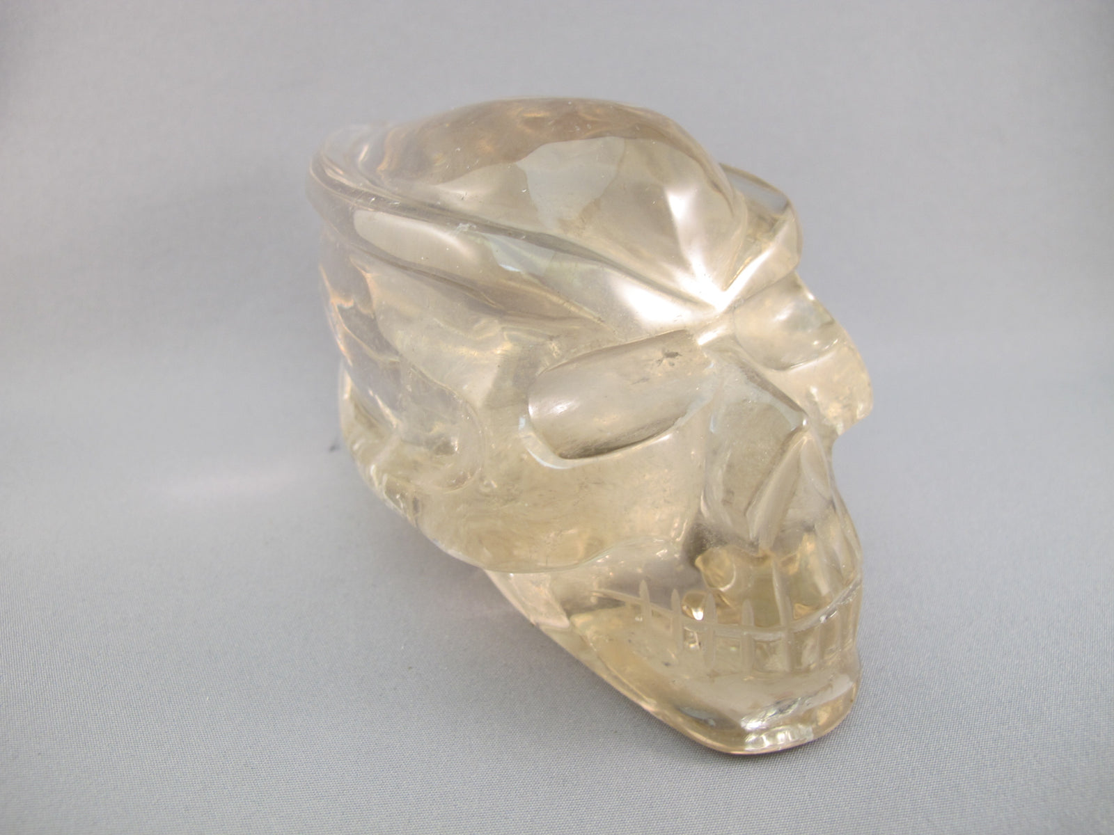 C-T-637 : Rainbow Citrine Traveler Crystal Skull