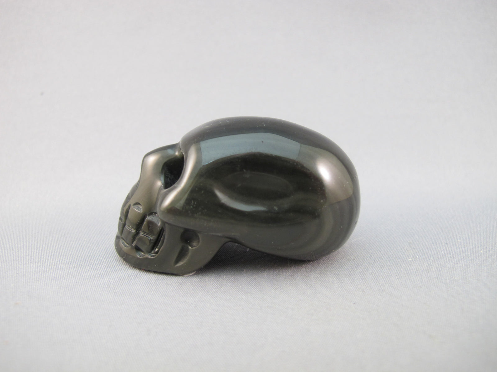 A-RO-S-45-M : Adoption Mayan-Style Rainbow Obsidian Crystal Skull